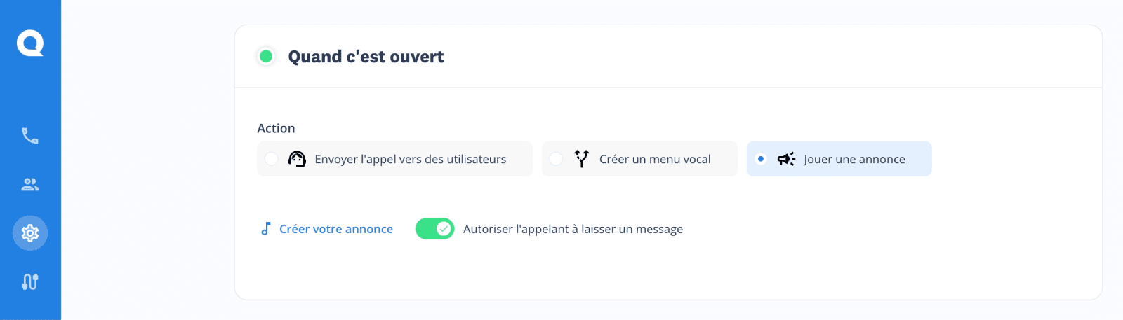 Annonce vocale